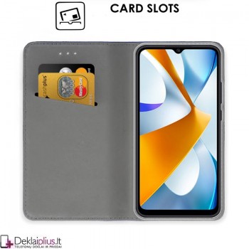 Telone dirbtinos odos atverčiamas dėklas - bordo spalvos( telefonams Xiaomi Poco C40) Telone dirbtinos odos atverčiamas dėklas - bordo spalvos( telefonams Xiaomi Poco C40)